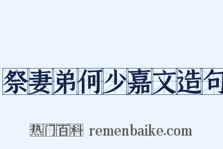 祭妻弟何少嘉文造句是什么意思的图片